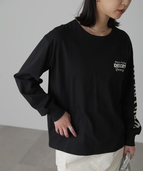 FREE'S MART（フリーズマート）の「◆袖ロゴプリントロングＴシャツ（Tシャツ/カットソー・レディース・ブラック/ホワイト・FREE）」の8枚目の写真