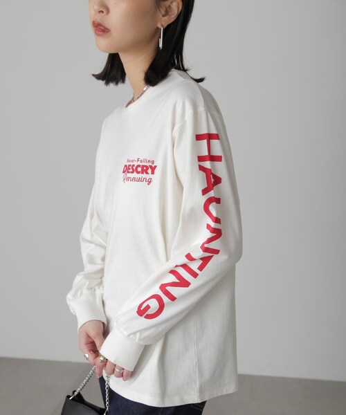 FREE'S MART（フリーズマート）の「◆袖ロゴプリントロングＴシャツ（Tシャツ/カットソー・レディース・ブラック/ホワイト・FREE）」の11枚目の写真