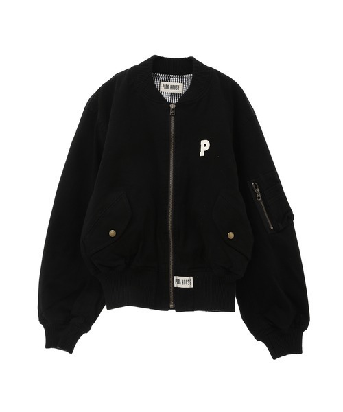 PINK HOUSE(ピンクハウス)の「バッグロゴプリント入りブルゾン(MA-1・レディース・ベージュ/ピンク/ブラック/カーキ・フリー)」の13枚目の写真