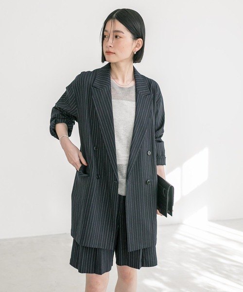 RIVE DROITE(リヴドロワ)の「セットアップ可能/リネンBIGジャケット(テーラードジャケット・レディース・グレー/ネイビー・FREE)」の18枚目の写真