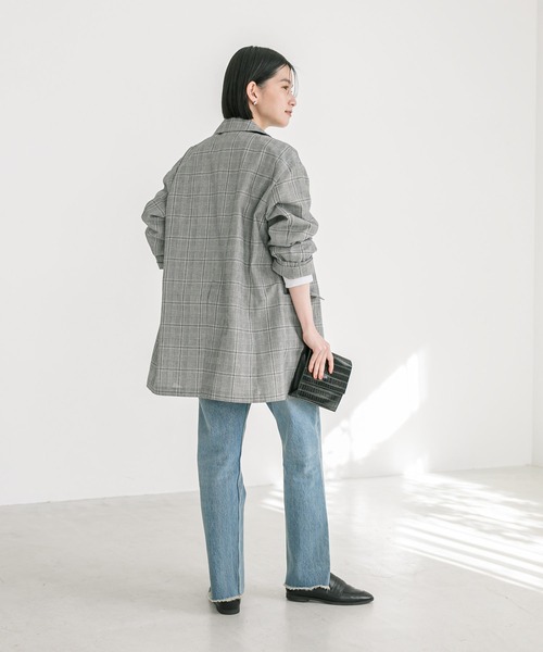 RIVE DROITE(リヴドロワ)の「セットアップ可能/リネンBIGジャケット(テーラードジャケット・レディース・グレー/ネイビー・FREE)」の19枚目の写真