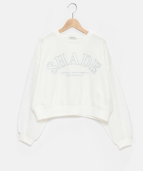 LOVETOXIC（ラブトキシック）の「【WEB・一部店舗限定】ポコポコ袖立体刺しゅうスウェット（スウェット・キッズ・サックスブルー/オフホワイト/ラベンダー・S/M/L）」の12枚目の写真