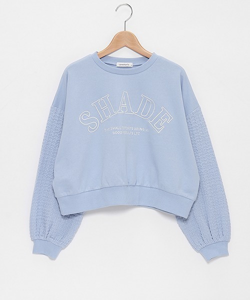 LOVETOXIC（ラブトキシック）の「【WEB・一部店舗限定】ポコポコ袖立体刺しゅうスウェット（スウェット・キッズ・サックスブルー/オフホワイト/ラベンダー・S/M/L）」の13枚目の写真