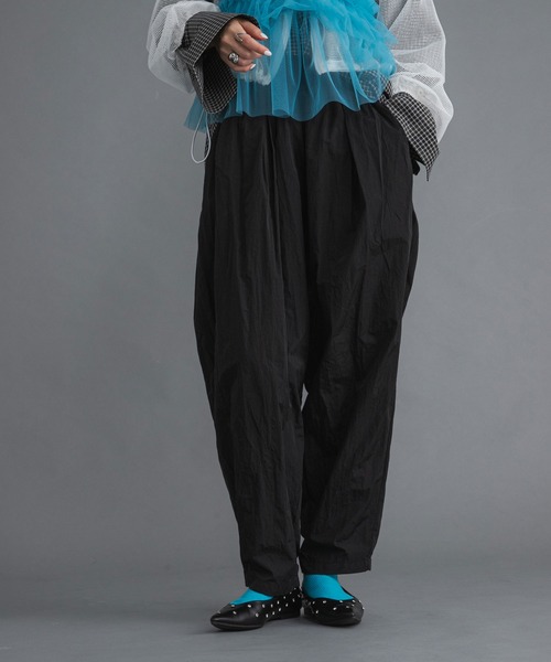 ナイロンタフタタックギャザーパンツ（その他パンツ）｜bohmal