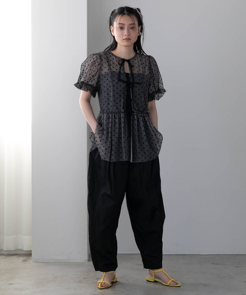 bohmal（ボマール）の「ナイロンタフタタックギャザーパンツ（その他パンツ・レディース・アイボリー/ピンク/ブラック・MEDIUM）」の14枚目の写真