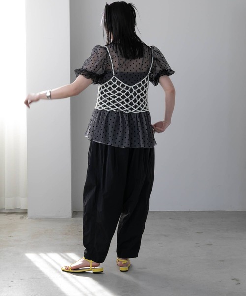 bohmal（ボマール）の「ナイロンタフタタックギャザーパンツ（その他パンツ・レディース・アイボリー/ピンク/ブラック・MEDIUM）」の13枚目の写真