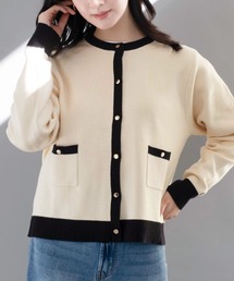 aquagarage | バイカラーカーディガン レディース 春 秋 冬 長袖 M L | アクアガレージ aquagarage(カーディガン/ボレロ)