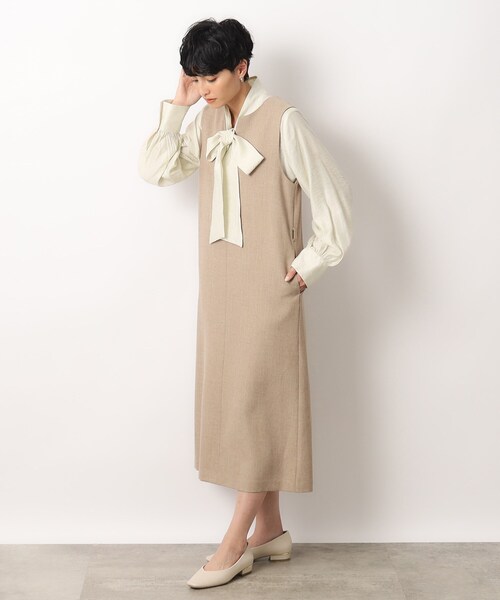 OPAQUE.CLIP（オペークドットクリップ）の「◆≪美人百花掲載≫ ヴィンテージシアーボウタイブラウス【洗濯機洗い可】（シャツ/ブラウス・レディース・ピンク/アイボリー/ライトブルー・36/38/40/42）」の17枚目の写真