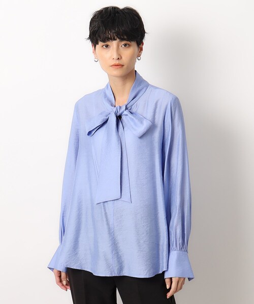 OPAQUE.CLIP（オペークドットクリップ）の「◆≪美人百花掲載≫ ヴィンテージシアーボウタイブラウス【洗濯機洗い可】（シャツ/ブラウス・レディース・ピンク/アイボリー/ライトブルー・36/38/40/42）」の11枚目の写真