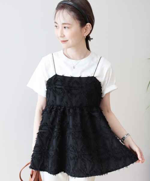 AMERICAN HOLIC（アメリカンホリック）の「ジャガードキャミソール（ベスト・レディース・ブラック・M/L）」の2枚目の写真