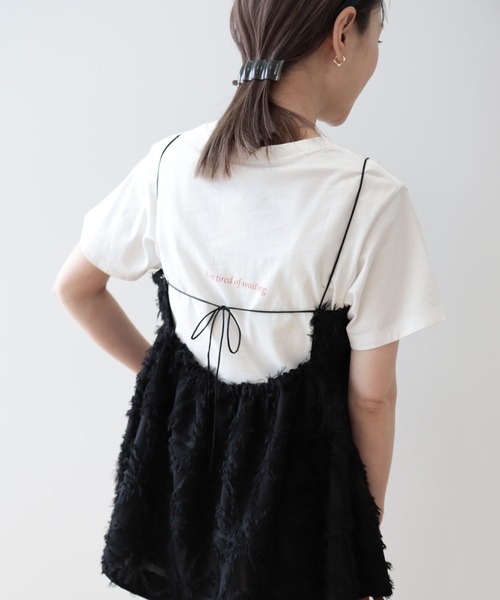 AMERICAN HOLIC（アメリカンホリック）の「ジャガードキャミソール（ベスト・レディース・ブラック・M/L）」の4枚目の写真