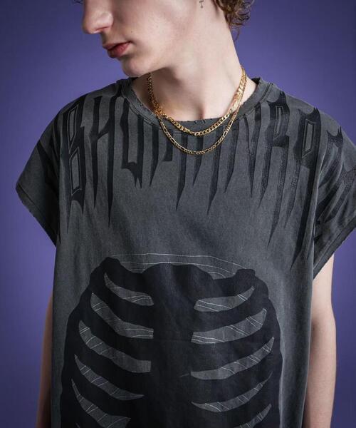 DANKE SCHON（ダンケシェーン）の「DankeSchon/ダンケシェーン/PIGMENT BONE NOSLEEVE/ノースリーブ（Tシャツ/カットソー・レディース・ベージュ/グレー・M/L）」の7枚目の写真