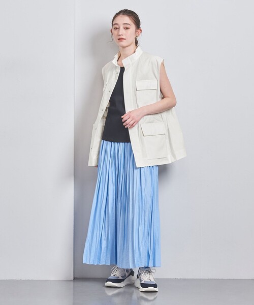 ☆UNITED ARROWS ミントグリーン ノースリーブベスト☆ UNITED ARROWS（ユナイテッドアローズ）の「ミリタリー