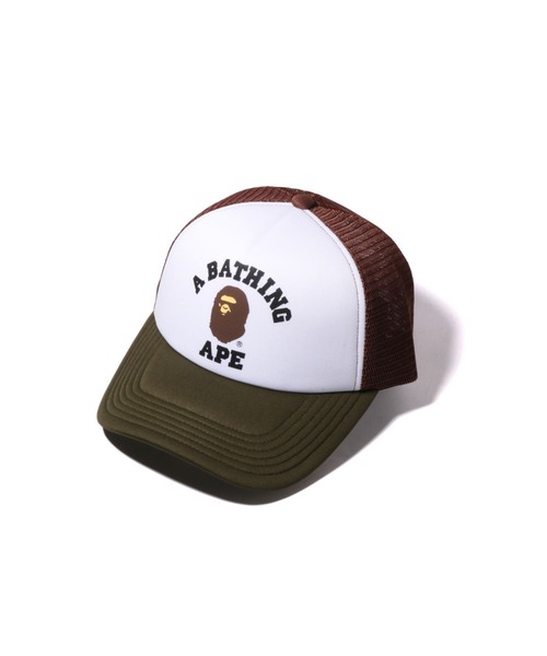 A BATHING APE（アベイシングエイプ）の「COLLEGE MESH CAP M