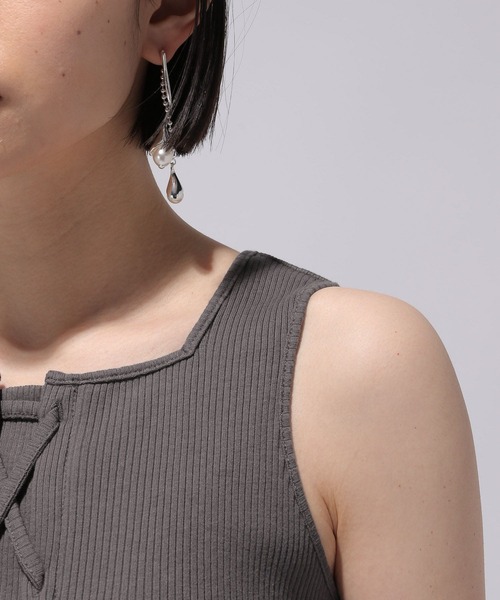 HARE（ハレ）の「レースアップデザインタンクトップ(HARE)（タンクトップ・レディース・ブラック/グレー・FREE）」の14枚目の写真