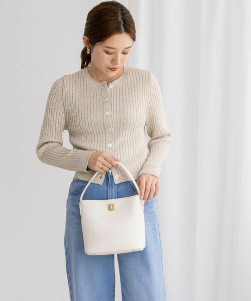 NOLLEY’S（ノーリーズ）の「ヒネリ金具レザーバッグ（ショルダーバッグ・レディース・オレンジ/ホワイト/ブラック・FREE）」の10枚目の写真