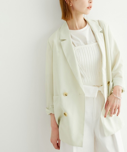 ROPE' PICNIC（ロペピクニック）の「シアージャケット（テーラードジャケット・レディース・イエロー/オフホワイト・38）」の13枚目の写真