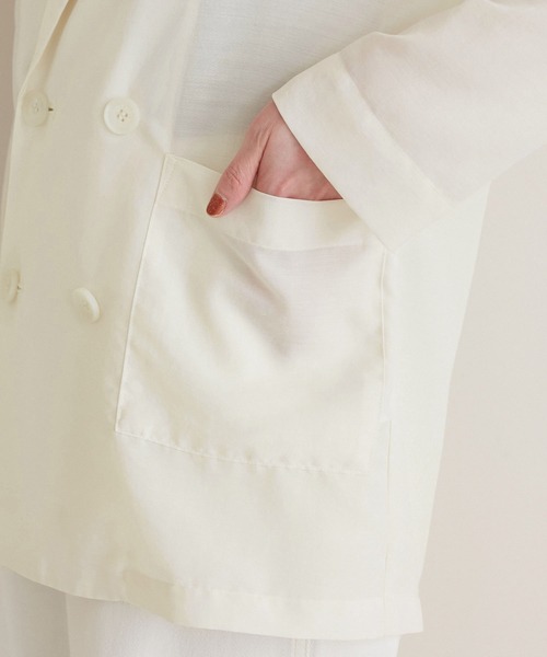 ROPE' PICNIC（ロペピクニック）の「シアージャケット（テーラードジャケット・レディース・イエロー/オフホワイト・38）」の20枚目の写真