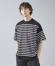 MONT KEMMEL | 【MONTKEMMEL / モンケメル】オーバーサイズ クルーネック/パネルボーダー /バスクTシャツ(Tシャツ/カットソー)