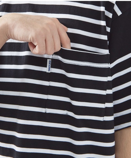 MONT KEMMEL（モンケメル）の「【MONTKEMMEL / モンケメル】オーバーサイズ クルーネック/パネルボーダー /バスクTシャツ（Tシャツ/カットソー・メンズ・ホワイト系その他/ブラック系その他/ホワイト系その他2/ブラック系その他2・M/L/XL）」の14枚目の写真