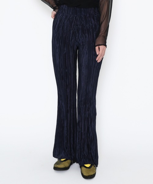 PUNYUS（プニュズ）の「クリスタルプリーツフレアパンツ（その他パンツ・レディース・カーキ/ネイビー・1/2/3/4）」の7枚目の写真
