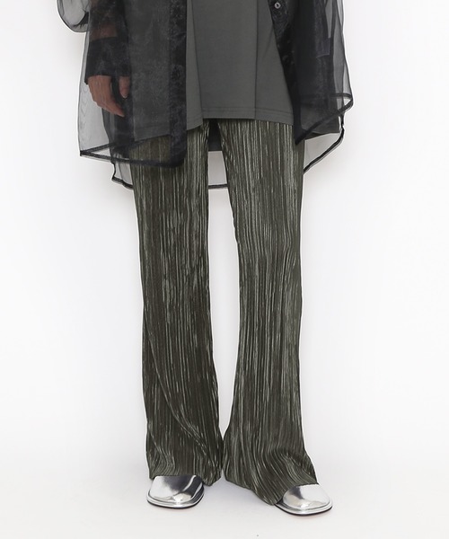 PUNYUS（プニュズ）の「クリスタルプリーツフレアパンツ（その他パンツ・レディース・カーキ/ネイビー・1/2/3/4）」の20枚目の写真