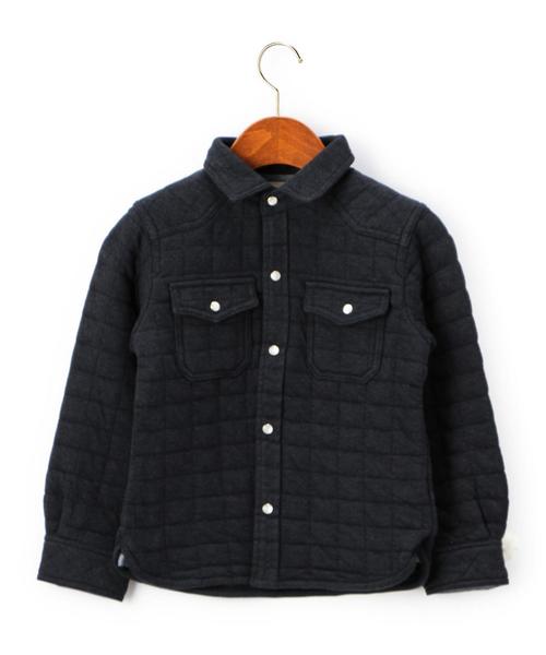 green label relaxing（グリーンレーベルリラクシング）の「■■■ブロックキルト ジャカード ロングスリーブシャツ◆（シャツ/ブラウス・キッズ・ダークグレー/ネイビー・135/95/M/115/L/125/S/105）」の2枚目の写真