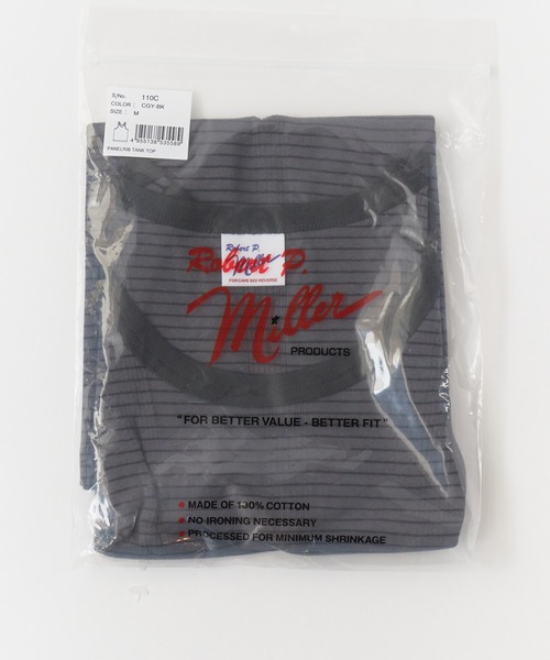 MILLER(ミラー)の「R.P.miller/ミラー パネルリブタンクトップ(タンクトップ・メンズ・ホワイト/ブラック/グレー/ネイビー/ブラック系/ホワイト系/チャコール/ブルー系その他/レッド系その他・M/L/LL)」の5枚目の写真
