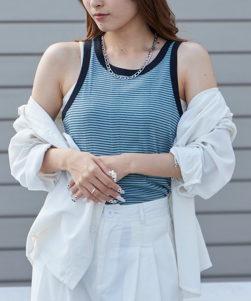 MILLER(ミラー)の「R.P.miller/ミラー パネルリブタンクトップ 2026新作 再入荷 新色追加 夏服(タンクトップ・メンズ・ホワイト系/ホワイト/ネイビー/ブラック系/グレー/ブラック/チャコール/レッド系その他/ブルー系その他/ホワイト系1/ホワイト系2/ブルー系その他2/ホワイト系3/ブルー/チャコールグレー/グレー系/ホワイト系4/ブラック系1/ブラウン/ミント・M/L/LL)」の17枚目の写真