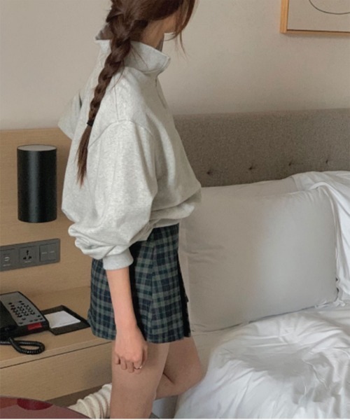 by muni:r（バイ ムニール）の「ギークチェックプリーツスカート（スカート・レディース・ブラウン/グリーン/レッド・SMALL/MEDIUM）」の10枚目の写真