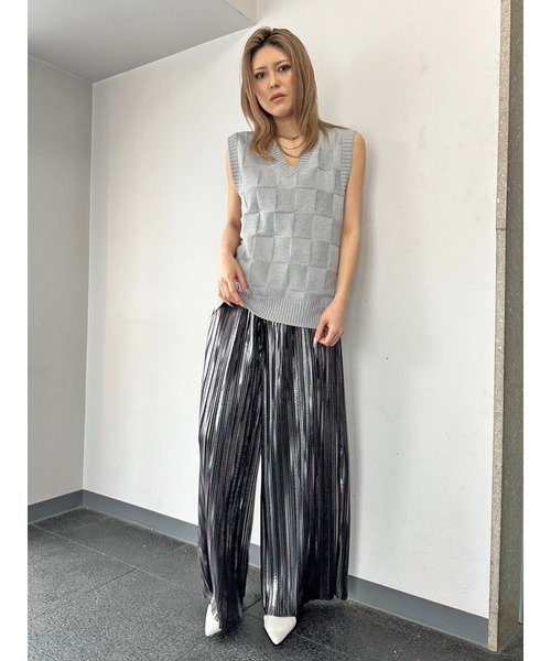 EGOIST（エゴイスト）の「ブロックチェックニットベスト（ベスト・レディース・グレー/マルチ/ブラック・FREE）」の21枚目の写真