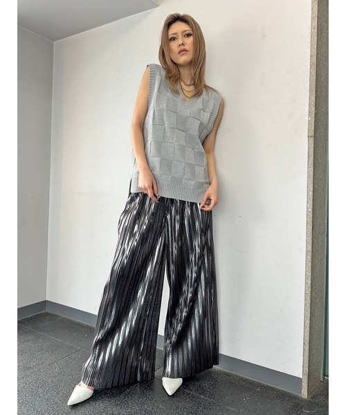 EGOIST（エゴイスト）の「ブロックチェックニットベスト（ベスト・レディース・グレー/マルチ/ブラック・FREE）」の22枚目の写真