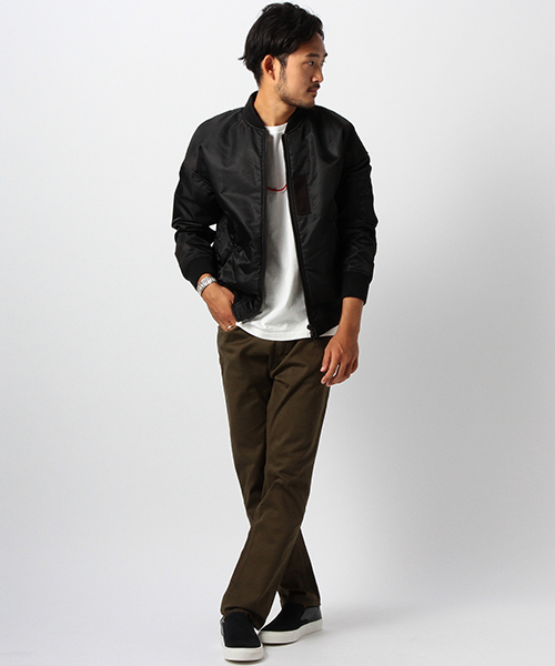 beams MA-1スタイル 黒 ナイロンジャケット新品 xl ビームス　古着 BEAMS（ビームス）撥水 マルチポケット MA-1（ブルゾン ブルゾン