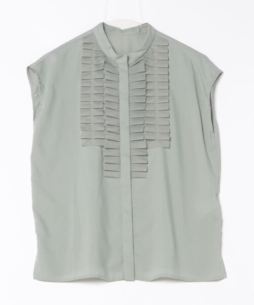 TONAL（トーナル）の「シアープリーツフリルフレンチブラウス（シャツ/ブラウス・レディース・オフホワイト/ライトグリーン/ベージュ・38）」の8枚目の写真