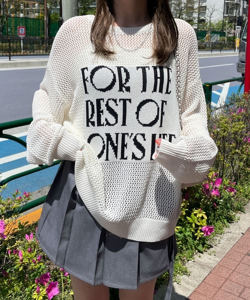 WEGO（ウィゴー）の「WEGO/ジャガードメッシュニットビッグプルオーバー（ニット/セーター・レディース・アイボリー/ホワイト・FREE）」の6枚目の写真