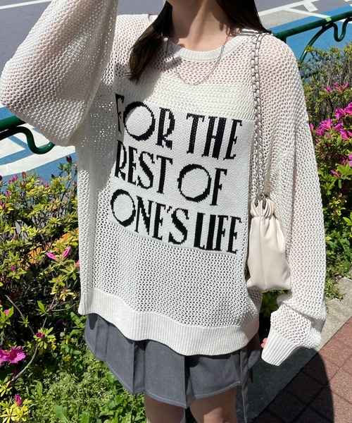 WEGO（ウィゴー）の「WEGO/ジャガードメッシュニットビッグプルオーバー（ニット/セーター・レディース・アイボリー/ホワイト・FREE）」の7枚目の写真