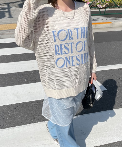 WEGO（ウィゴー）の「WEGO/ジャガードメッシュニットビッグプルオーバー（ニット/セーター・レディース・アイボリー/ホワイト・FREE）」の9枚目の写真