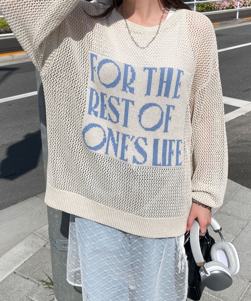 WEGO（ウィゴー）の「WEGO/ジャガードメッシュニットビッグプルオーバー（ニット/セーター・レディース・アイボリー/ホワイト・FREE）」の11枚目の写真