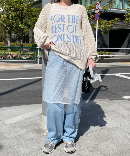 WEGO（ウィゴー）の「WEGO/ジャガードメッシュニットビッグプルオーバー（ニット/セーター・レディース・アイボリー/ホワイト・FREE）」の13枚目の写真