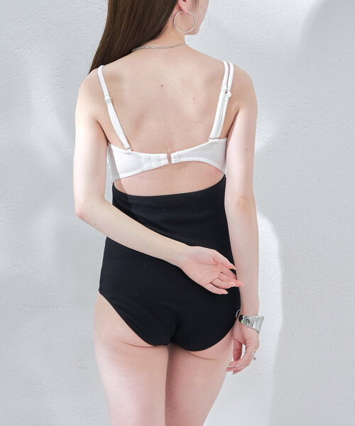 【Coralist】ウエストカットアウトワンピース水着 ホワイト ワンショルダーカットアウトワンピース/水着 | SEA DRESS