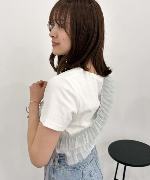 archives（アルシーヴ）の「ラメチュールフリルビスチェ×リブＴＯＰＳＳＥＴ（Tシャツ/カットソー・レディース・ブラウン/ブラック/グレー・MEDIUM）」の6枚目の写真