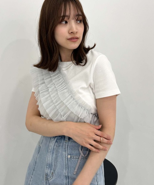 archives（アルシーヴ）の「ラメチュールフリルビスチェ×リブＴＯＰＳＳＥＴ（Tシャツ/カットソー・レディース・ブラウン/ブラック/グレー・MEDIUM）」の8枚目の写真