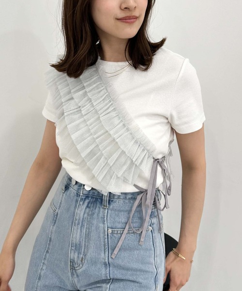 archives（アルシーヴ）の「ラメチュールフリルビスチェ×リブＴＯＰＳＳＥＴ（Tシャツ/カットソー・レディース・ブラウン/ブラック/グレー・MEDIUM）」の9枚目の写真