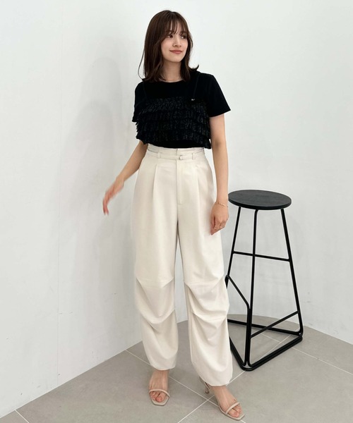 archives（アルシーヴ）の「ラメチュールフリルビスチェ×リブＴＯＰＳＳＥＴ（Tシャツ/カットソー・レディース・ブラウン/ブラック/グレー・MEDIUM）」の15枚目の写真