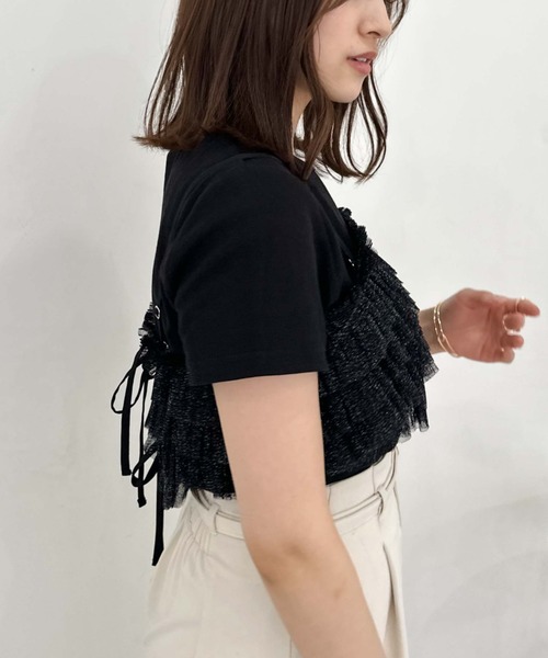 archives（アルシーヴ）の「ラメチュールフリルビスチェ×リブＴＯＰＳＳＥＴ（Tシャツ/カットソー・レディース・ブラウン/ブラック/グレー・MEDIUM）」の17枚目の写真