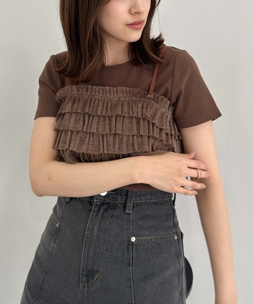 archives（アルシーヴ）の「ラメチュールフリルビスチェ×リブＴＯＰＳＳＥＴ（Tシャツ/カットソー・レディース・ブラウン/ブラック/グレー・MEDIUM）」の21枚目の写真