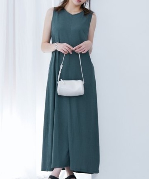 slattgir(スラットジール)の「高身長 バックオープンカットソーマキシワンピース (トールサイズ)(ワンピース・レディース・グレイッシュブルー/ブラック/ダークオリーブ/グリーン/オレンジ/モカ・LL/3L/4L/5L/M/L)」の5枚目の写真