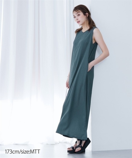 セール】高身長 バックオープンカットソーマキシワンピース （トール