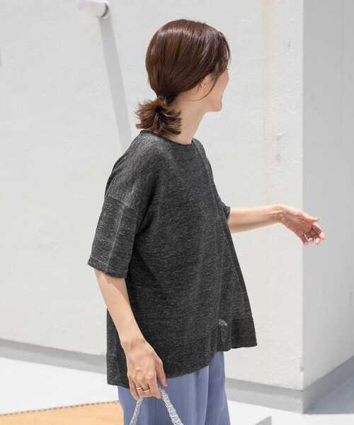 URBAN RESEARCH DOORS - コットンリネンボートネック  CHARCOAL URBAN RESEARCH DOORS（アーバンリサーチドアーズ）の「コットン