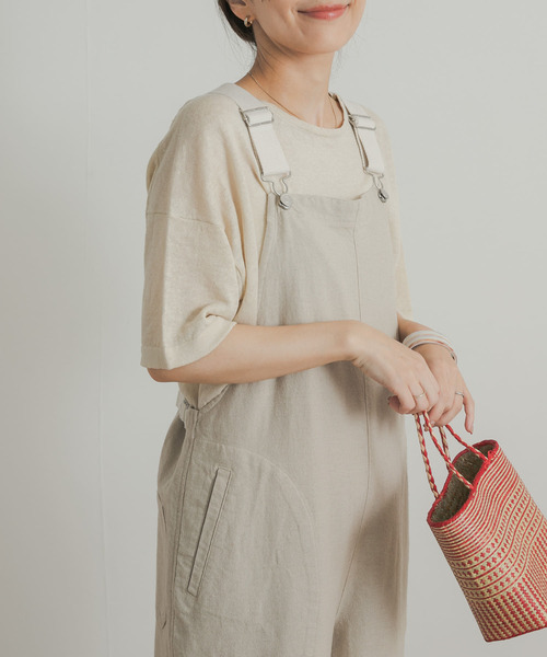 URBAN RESEARCH DOORS（アーバンリサーチドアーズ）の「『UVカット』リネンボートネックニット（ニット/セーター・レディース・ナチュラル/チャコールグレー/グリーン・MEDIUM）」の4枚目の写真